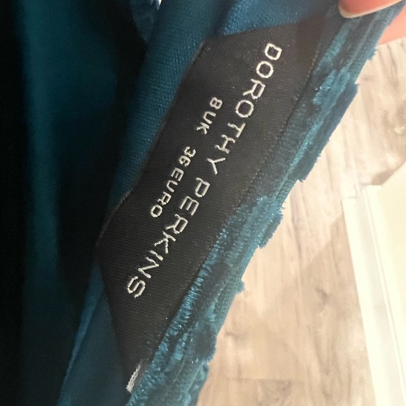 Blue velvet minidress with inside slip - Picture 3 of 3